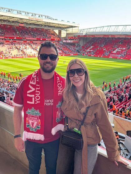 Cliente da Footravel no estádio