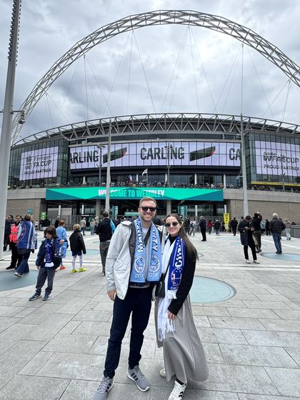 Cliente da Footravel no estádio